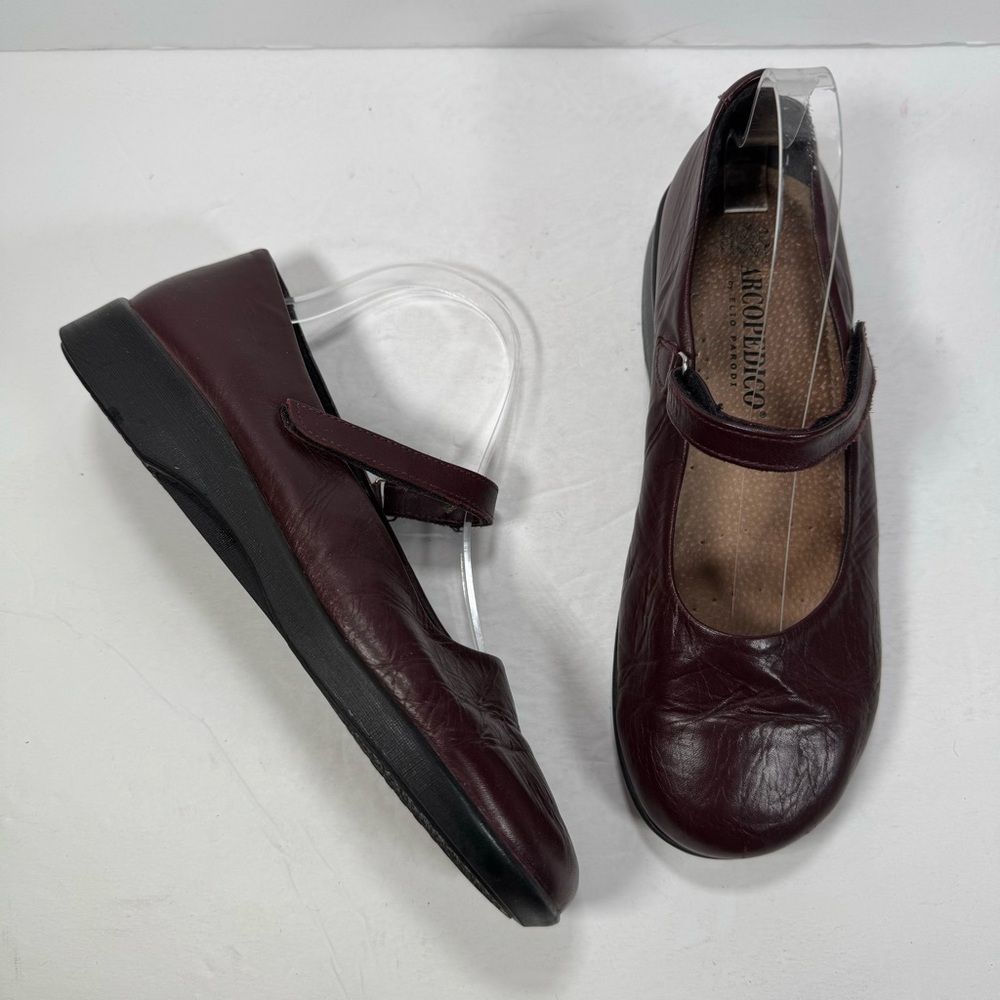 Arcopedico Burgundy Maroon Leather Scala Mary Jane Comfort Shoes Women Size 8.5